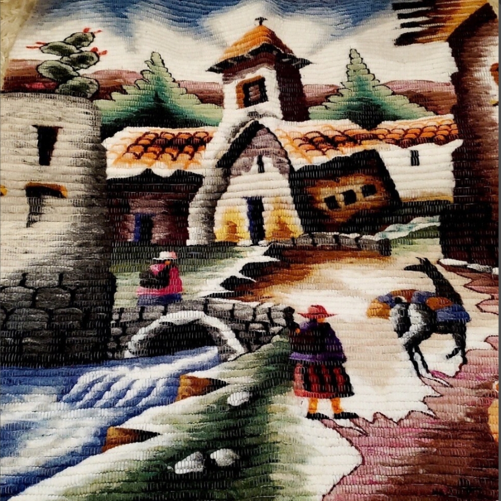 Handmade Tapestry Hacienda En Los Andes